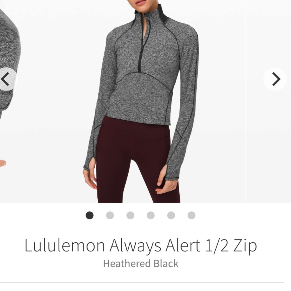 Lululemon Athletica Heathered Black 1/2 Zip Top